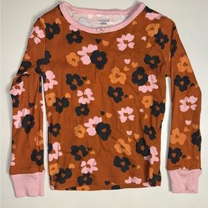 Carters, Toddler Girls, Size 4T, Pj Top, Brown w/ Flowers